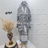 حوله تن پوش صددرصد نخی یزدی دارای رنگبندی سایز دو ایکس لارج 2XL برند رامش تک رنگ قد 140 - دور کمر 145 - یقه تا مچ 80