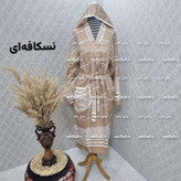 حوله تن پوش صددرصد نخی یزدی دارای رنگبندی سایز دو ایکس لارج 2XL برند رامش تک رنگ قد 140 - دور کمر 145 - یقه تا مچ 80