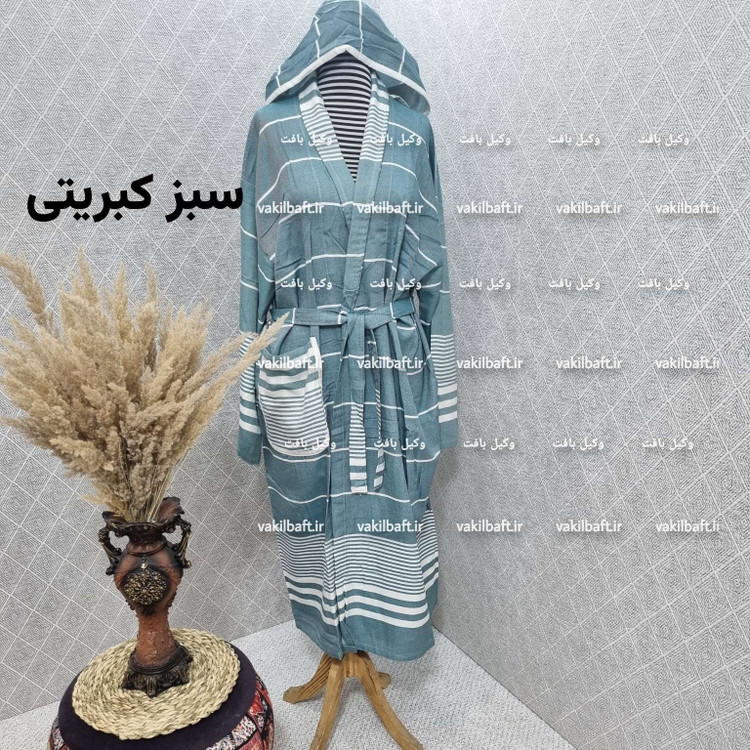 حوله تن پوش صددرصد نخی یزدی دارای رنگبندی سایز دو ایکس لارج 2XL برند رامش تک رنگ قد 140 - دور کمر 145 - یقه تا مچ 80