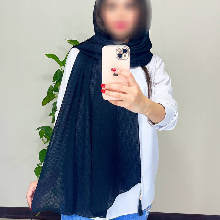 شال نخی ساده جاذبه منگوله دار (تکی به قیمت عمده - شامل هدیه و تخفیف)