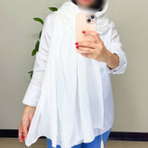 شال نخی ساده جاذبه منگوله دار (تکی به قیمت عمده - شامل هدیه و تخفیف)