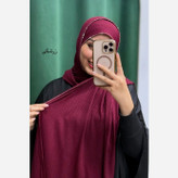 شال کشی کویتی نگین دار رنگ زرشکی