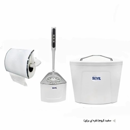 ست سطل و فرچه و جا دستمال دیواری با رنگبندی ( 3 تیکه )