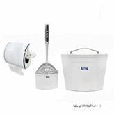 ست سطل و فرچه و جا دستمال دیواری با رنگبندی ( 3 تیکه )