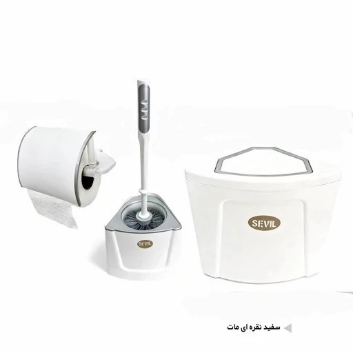 ست سطل و فرچه و جا دستمال دیواری با رنگبندی ( 3 تیکه )