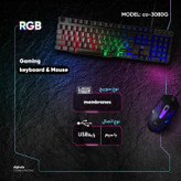 کیبورد و ماوس گیمینگ یوسیتک مدل CO3080G با نورپردازی RGB