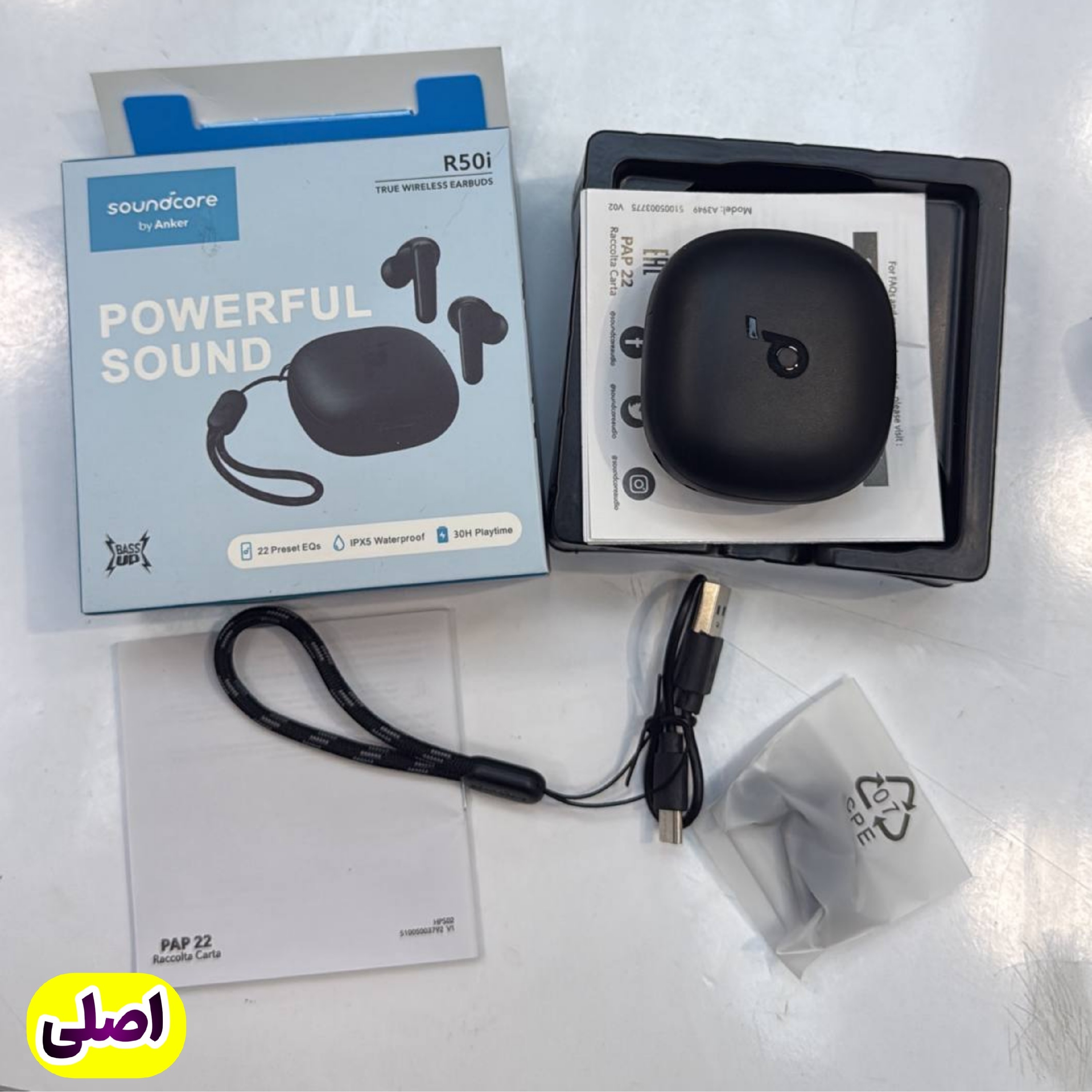 هندزفری انکر Anker Soundcore A3949 Bluetooth Earbuds ایرپاد انکر R50i اورجینال ویتنام+ گارانتی شرکتی +لیبل اصالت کالا