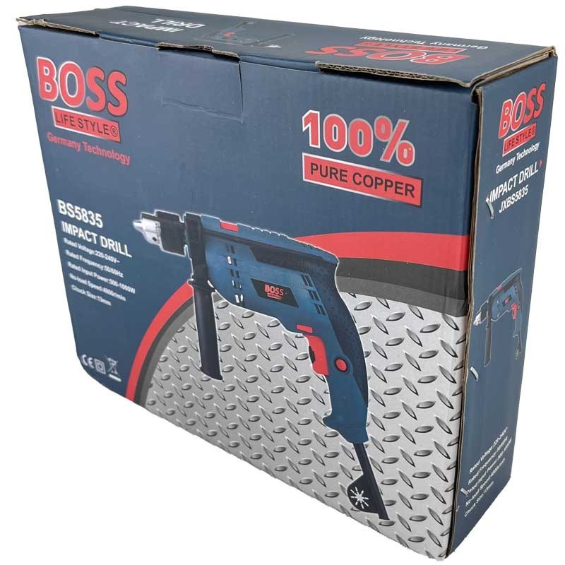 دریل چکشی 1000 وات سه نظام فلزی باس مدل BS5835