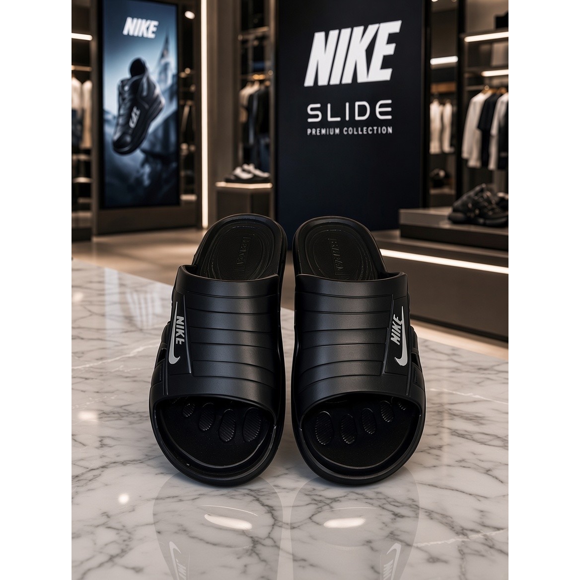 دمپایی EVA مردانه طرح NIKE با سایز بندی کامل و کیفیت عالی (کف قیمت بازار)