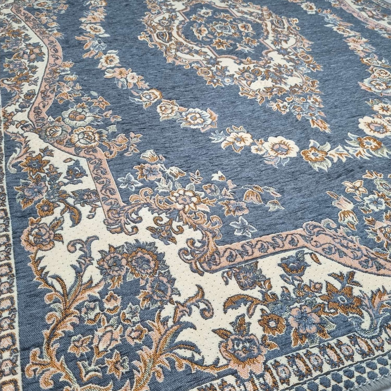 روفرشی 1.5 متری مخمل دورو ( 2رو ) رنگ طوسی ضخیم طرح حلقه روفرشی یک و نیم متری