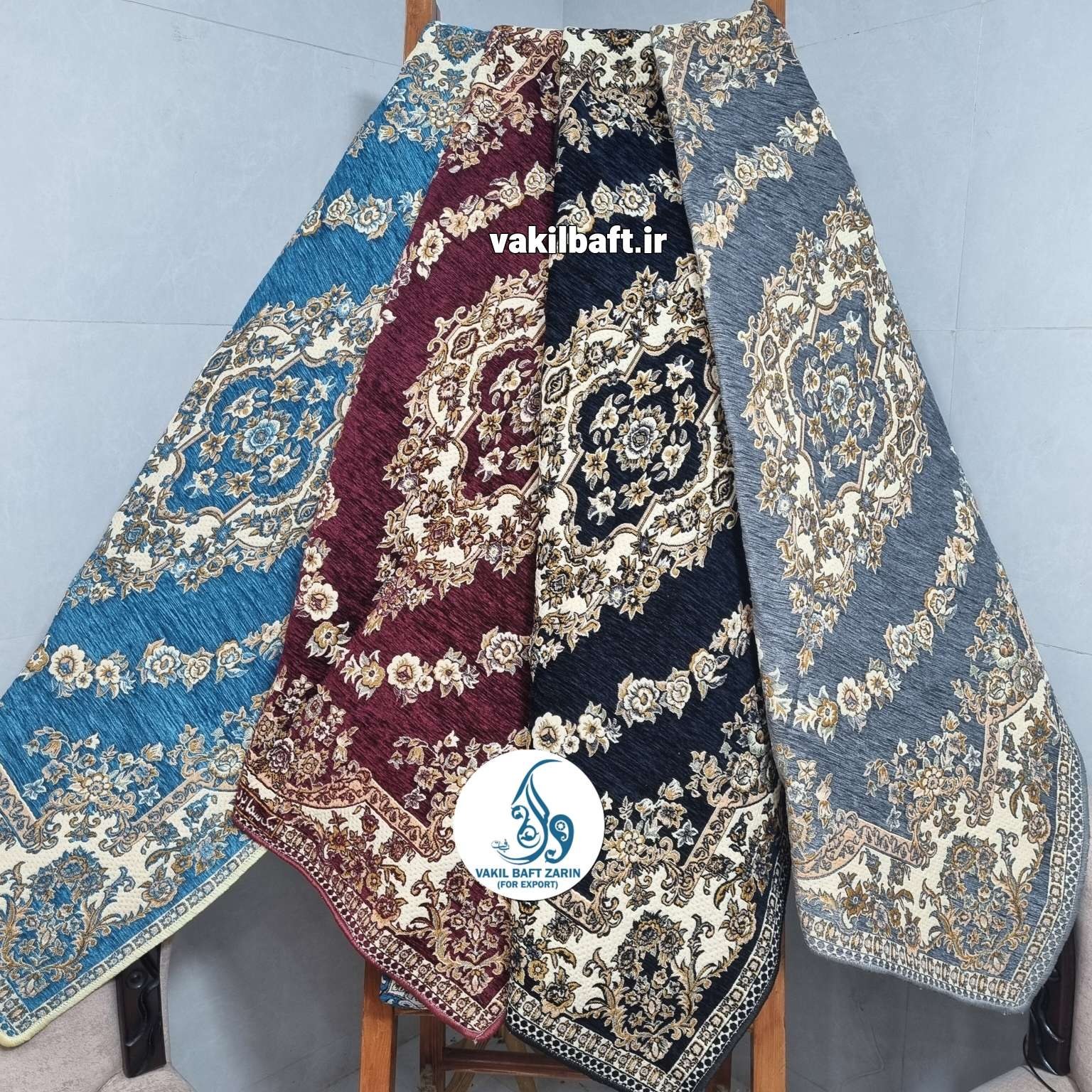 روفرشی 1.5 متری مخمل دورو ( 2رو ) رنگ طوسی ضخیم طرح حلقه روفرشی یک و نیم متری