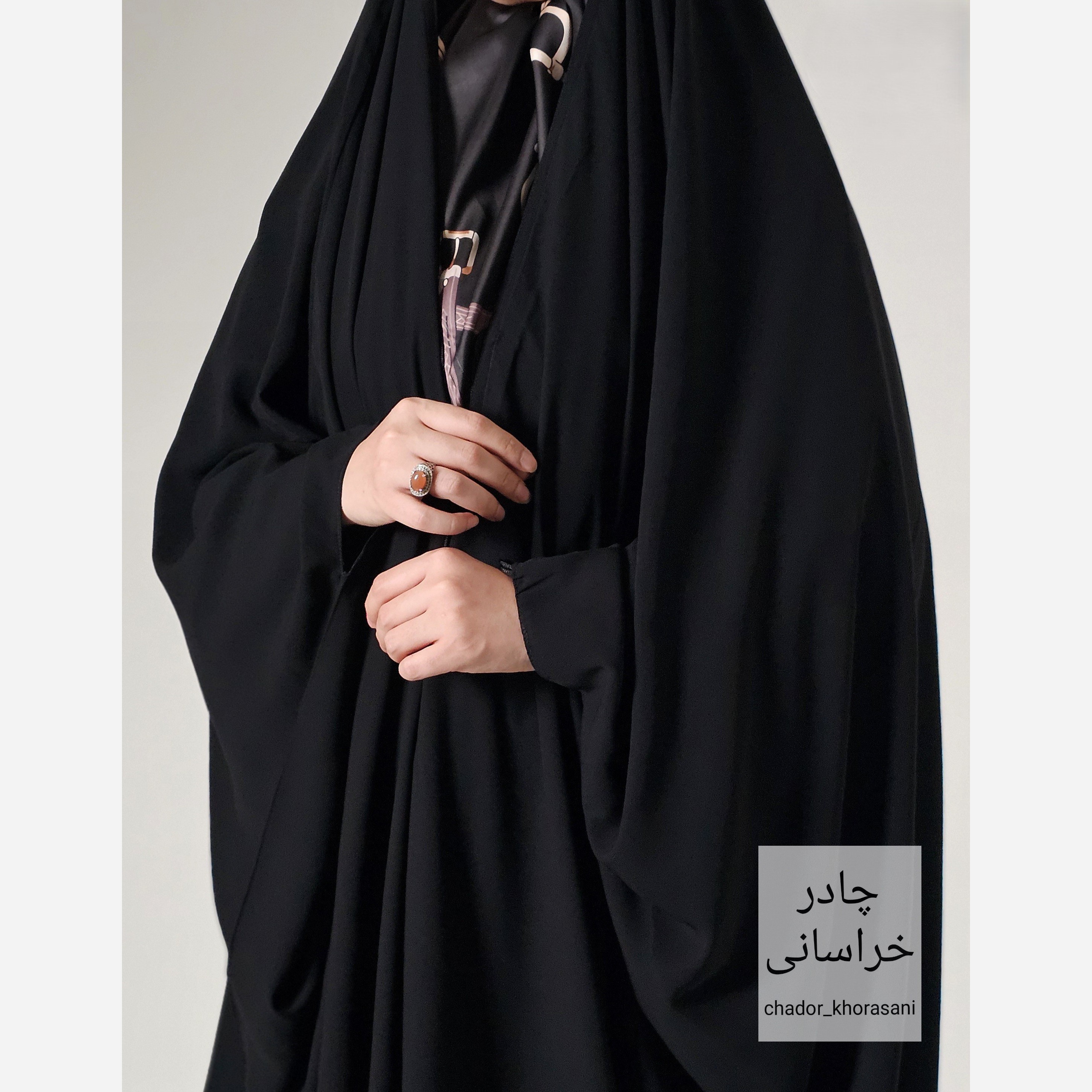چادر مشکی جده عربی کرپ درجه یک لاکچری (حریر اسود) ، رویال و vip
