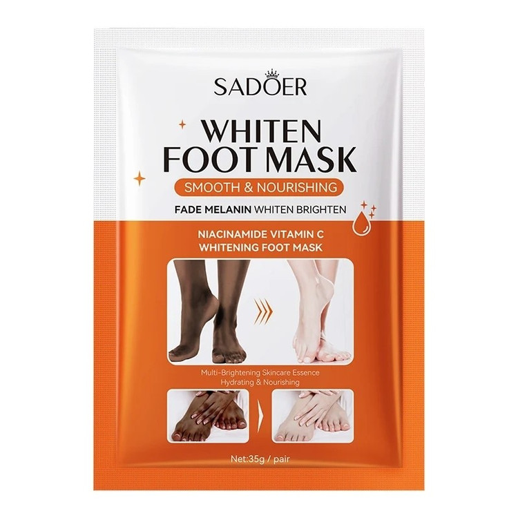 ماسک سفید کننده پا ویتامین سی و نیاسینامید سادور SADOR Niacinamide Vitamin C Whiten Foot Mask