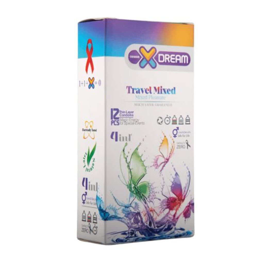 کاندوم تراول میکس ایکس دریم XDream Travel Mixed بسته 12 عددی