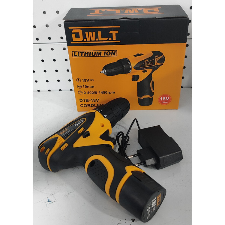 دریل شارژی 18 ولت گیربکسی دو حالته دیوالت مدل DIB-18V تک باتری ارسال رایگان