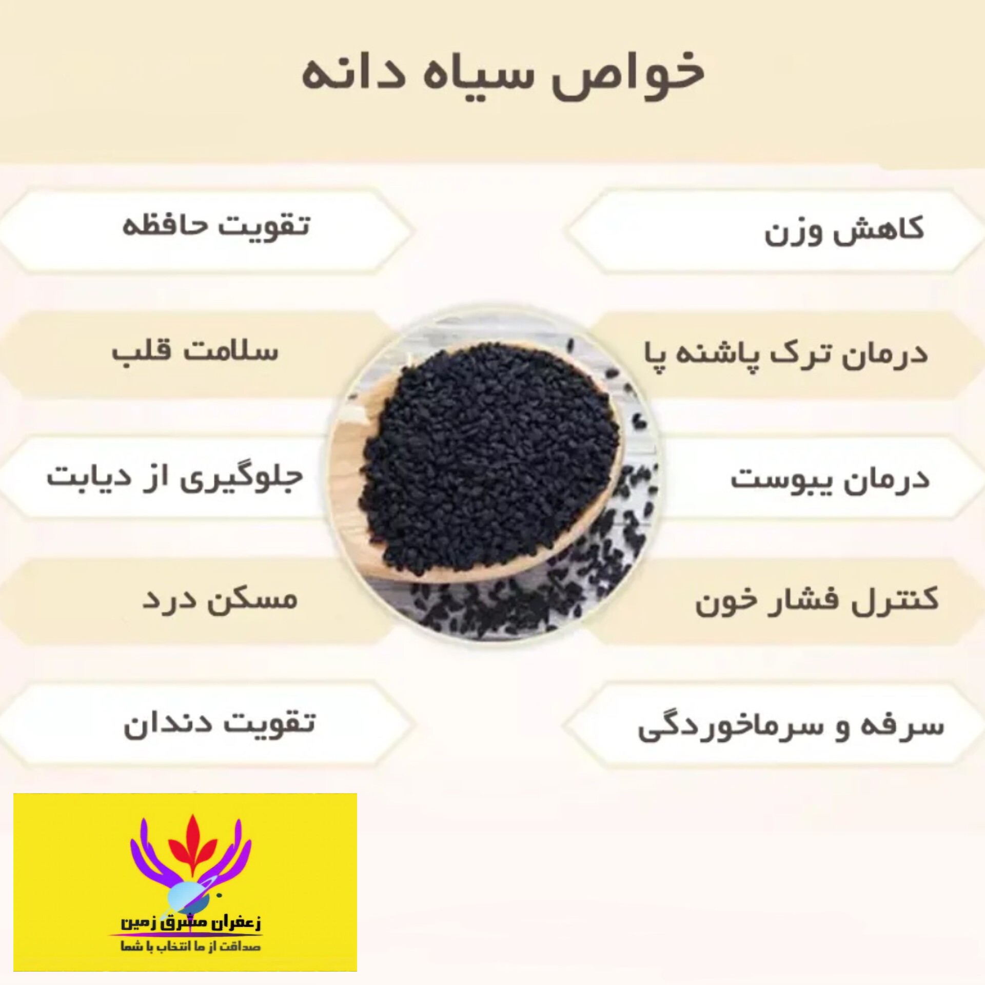 سیاهدانه هندی تمیز و اعلا یکدست 100 گرم مشرق زمین سیاه دانه