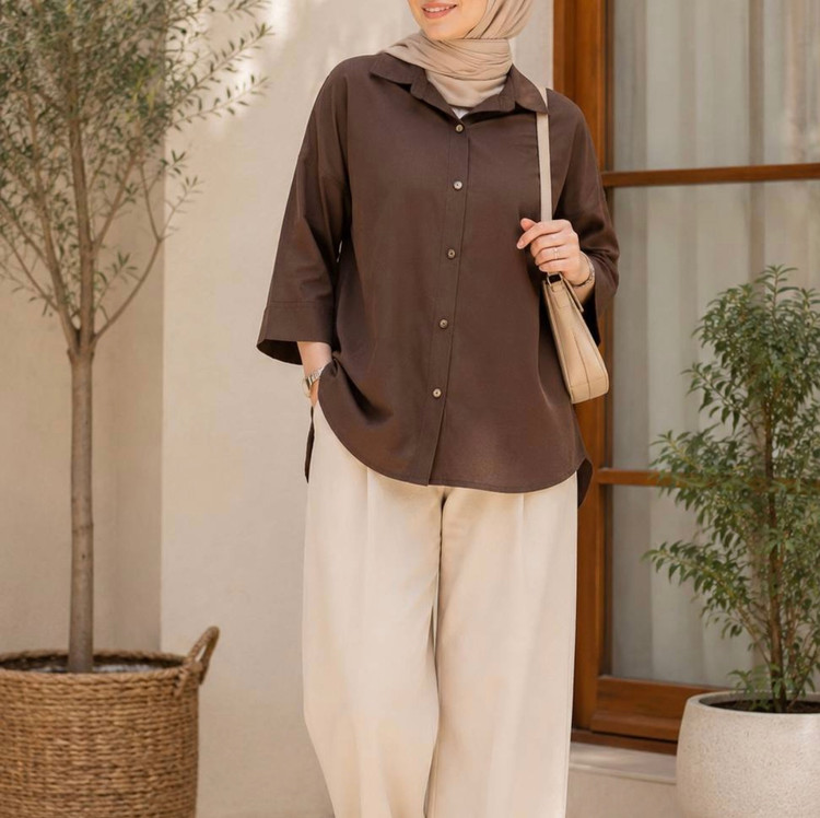 مانتو کتان مناسب فصل پاییز
