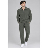 ست بلوز و شلوار مردانه نیم زیپ پارچه مراکشی (2XL/3XL)
