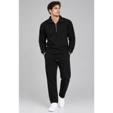 ست بلوز و شلوار مردانه نیم زیپ پارچه مراکشی (2XL/3XL)