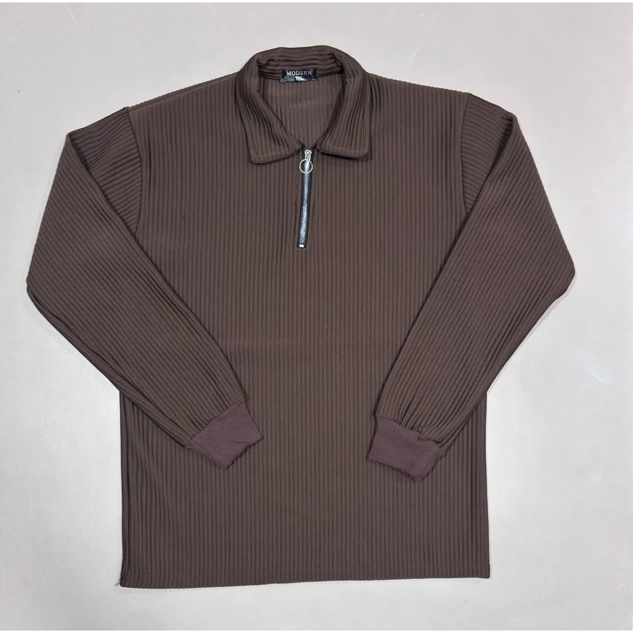 ست بلوز و شلوار مردانه نیم زیپ پارچه مراکشی (2XL/3XL)