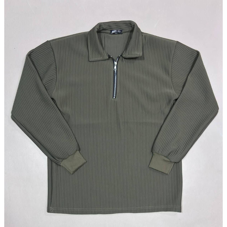 ست بلوز و شلوار مردانه نیم زیپ پارچه مراکشی (2XL/3XL)