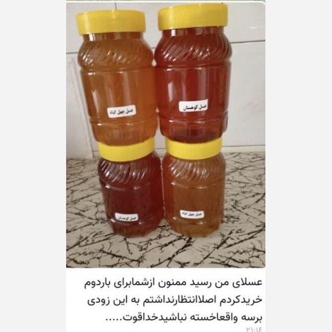 عسل طبیعی اصل کوهستان ساکارز زیر دو درصد ارسال رایگان