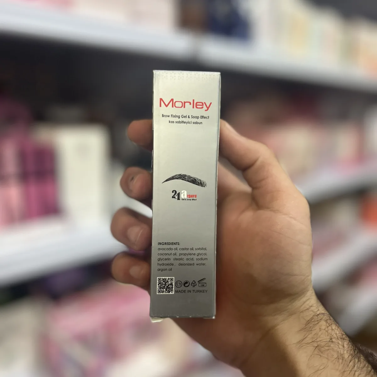 ژل ابرو مورلی Morley آرگان دار مدل 2x1 ژل و صابون اصل ترکیه