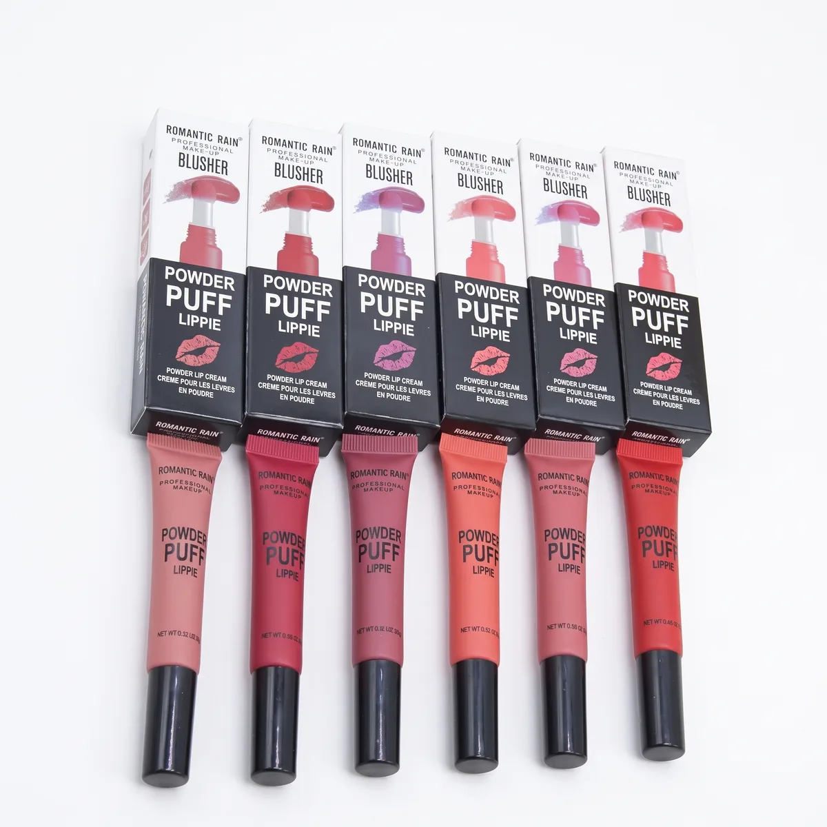 رژ لب مایع پد دار رومانتیک رین مدل Powder Puff Lippie مات در 6 رنگ