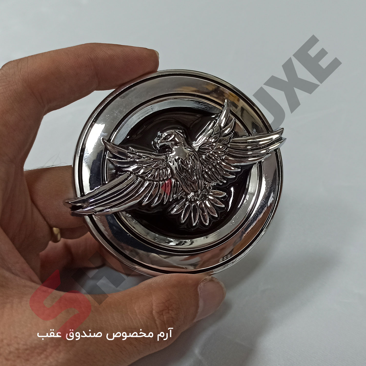آرم لوگو پرنده جلو پنجره و صندوق شاهین | شاهین لوکس