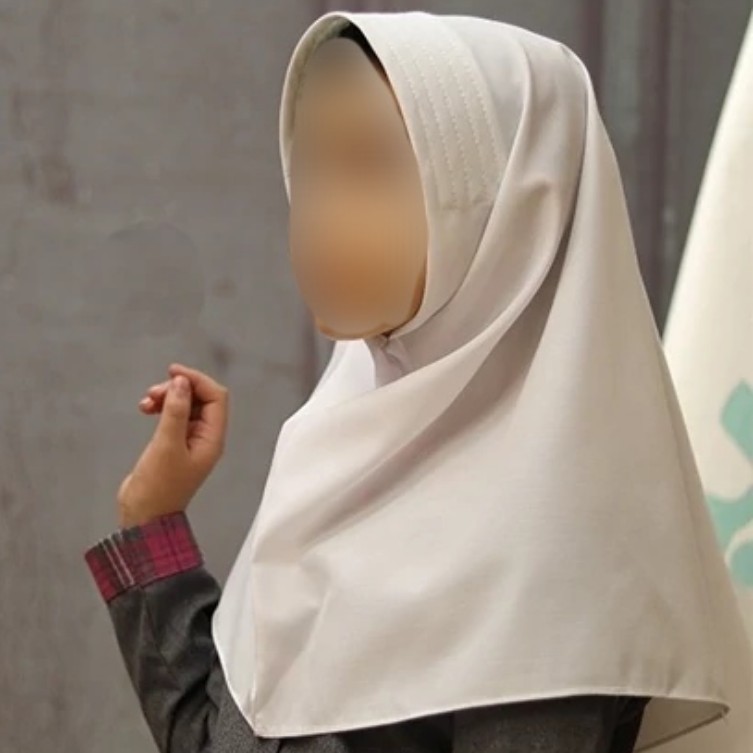 مقنعه دخترانه دبستان رنگ سفید سایز2 تا 6