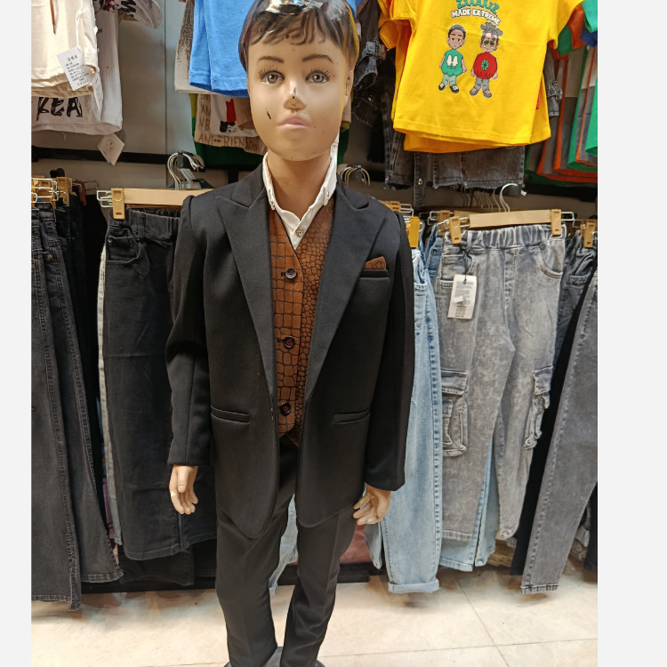 کت شلوار پسرانه مجلسی با جلیقه دورو / کت شلوار کودک و نوجوان شیک / مناسب مراسم و عروسی
