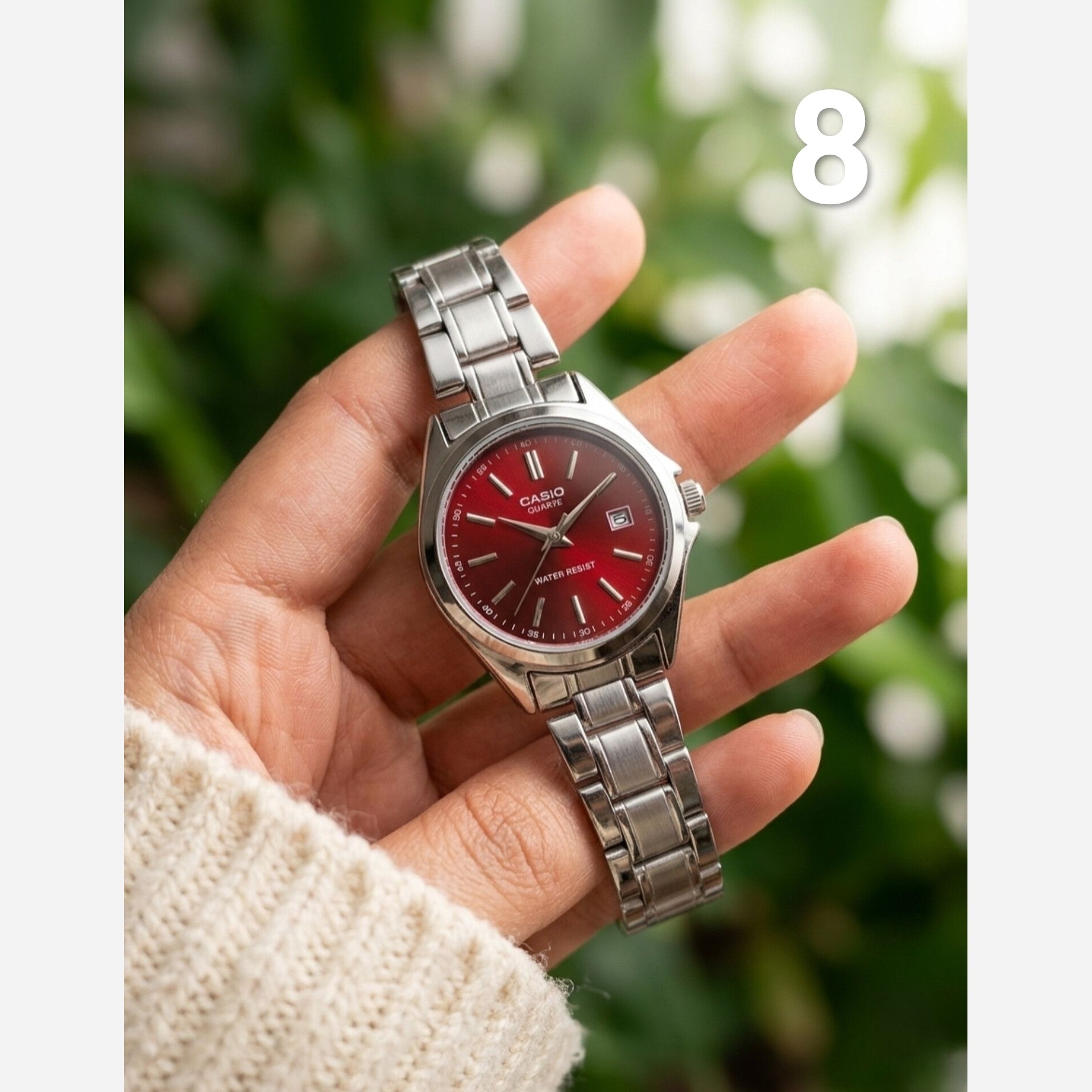 ساعت مچی زنانه کاسیو رنگ ثابث ضداب روزشمار فعال کیفیت عالی.CASIO