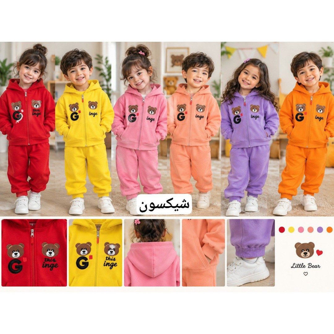 ست سویشرت و شلوار اسپرت دخترانه و پسرانه اسپرت تو کرکی ضخیم