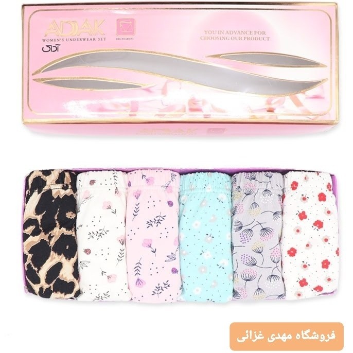 شورت زنانه نخ پنبه جعبه ای آداک (پک 6 عددی)