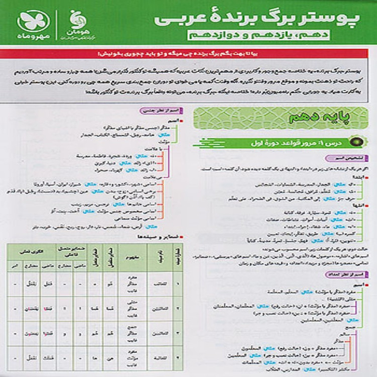 کتاب تست عربی جامع کنکور انسانی مهروماه چاپ 1405 (همراه با پوستر و آزمون رایگان)