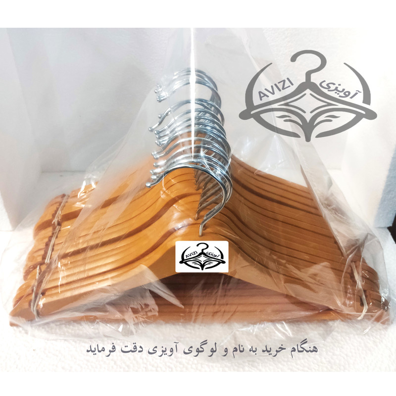چوب لباسی مدل چوب افرا کد 43 بسته 12 عددی