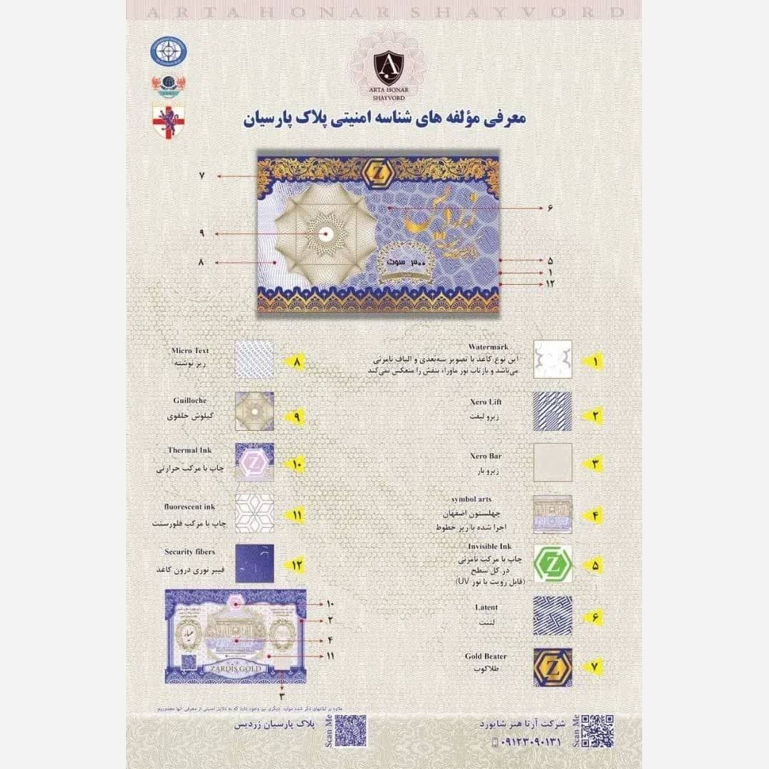 سکه طلا پارسیان زردیس 90سوت ضد جعل 18 عیار