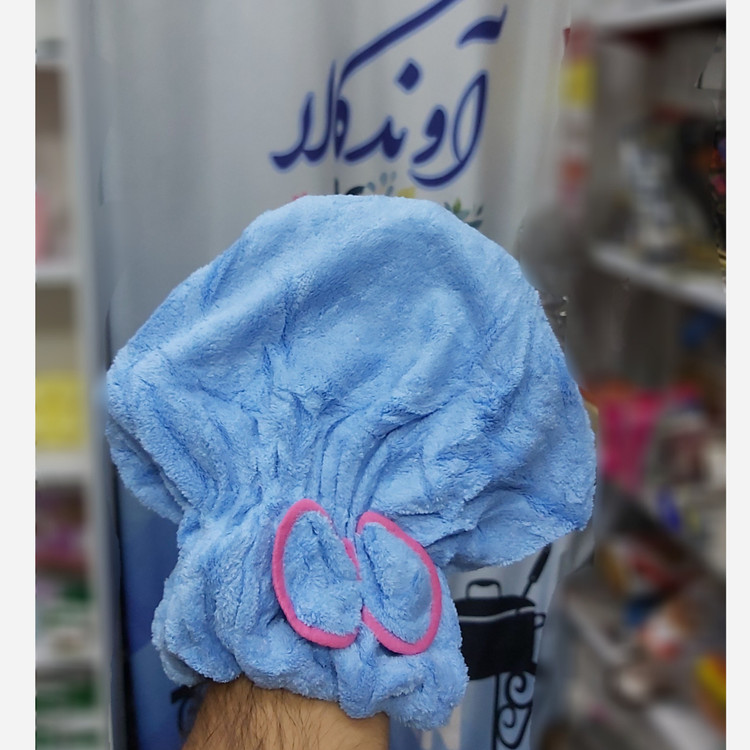 حوله حمام پاپیون دار حوله سر هندی درجه یک میکروفایبر در آوند کالا(کلاه حمام)