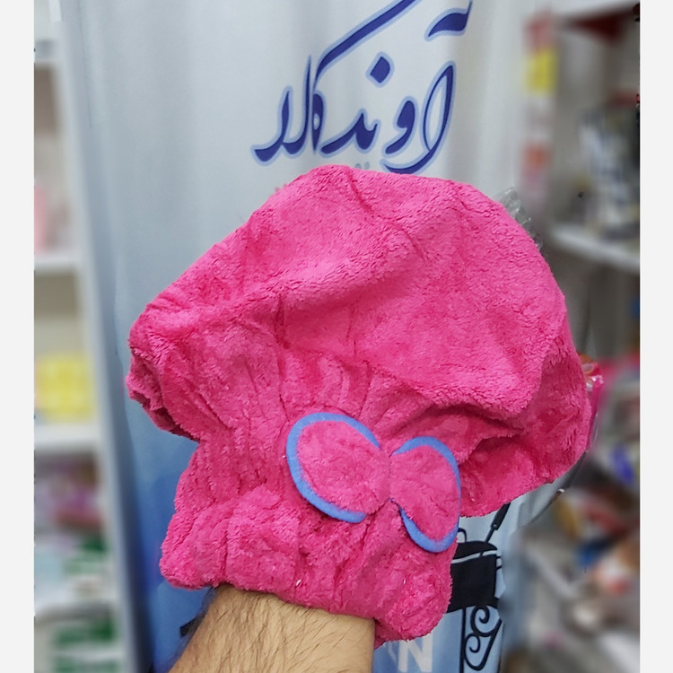 حوله حمام پاپیون دار حوله سر هندی درجه یک میکروفایبر در آوند کالا(کلاه حمام)