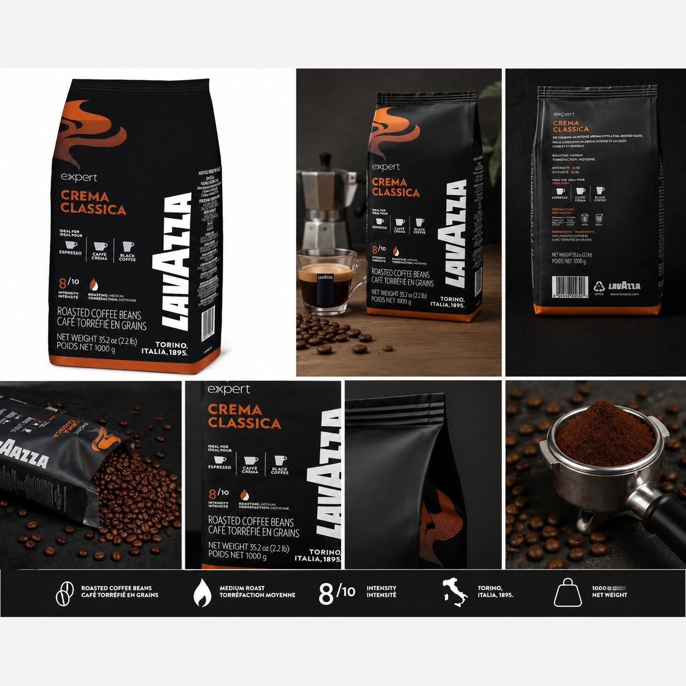 قهوه وارداتی لاوازا کرما کلاسیک یک کیلوگرمی LAVAZZA CREAMA CLASSICA