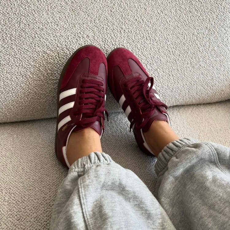 کفش کتونی آدیداس سفید قهوه ای سامبا زنانه دخترانه مردانه