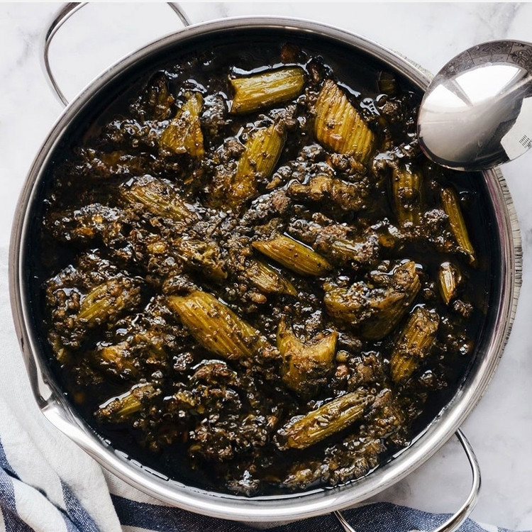 سبزی مخصوص خورش کرفس سرخ شده و خشک شده (نعناع و جعفری)100 گرمی
