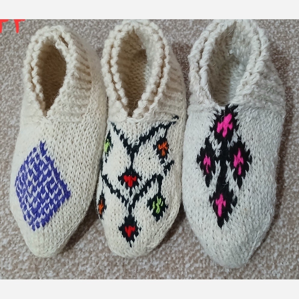 پاپوش بافتنی سنتی پشمی سایز بزرگ