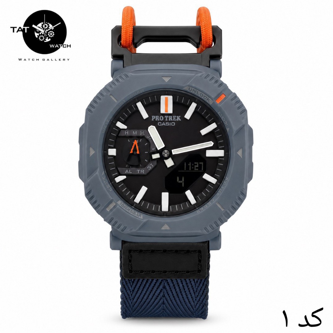 ساعت مردانه کاسیو پروترک PRJB001 با جعبه پروترک برزنتی کشی موتور ژاپن فول آپشن ساعت مچی کوهنوردی کمپینگ Casio Protrek