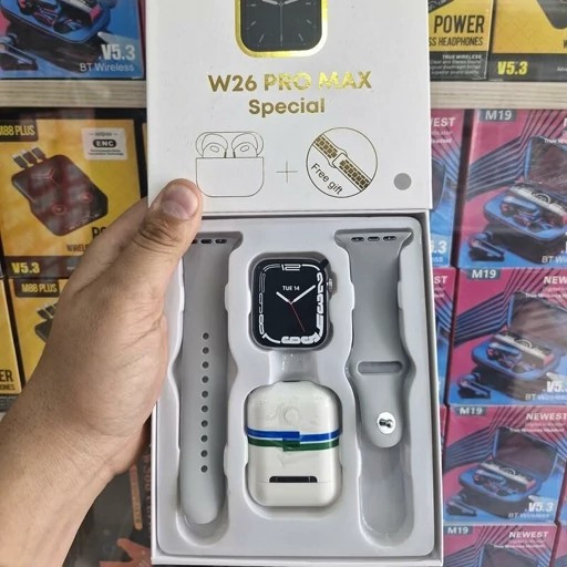 ساعت هوشمند W26 pro max به همراه ایرپاد کیفیت عالی