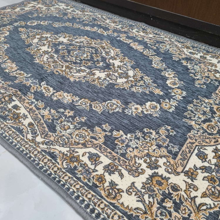 پادری مخمل دورو ( 2رو ) رنگ طوسی ضخیم طرح حلقه سایز 100 در 70