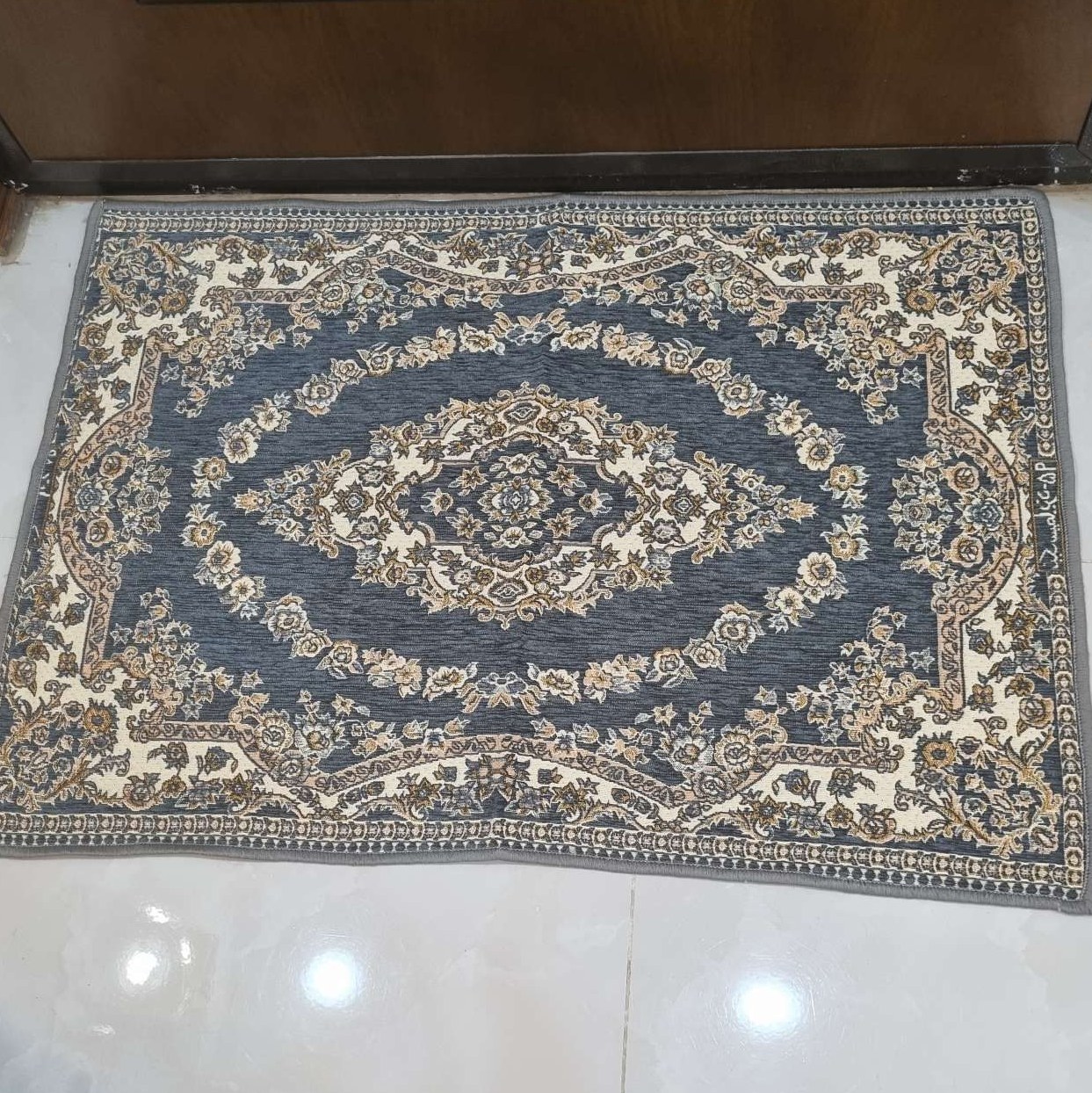 پادری مخمل دورو ( 2رو ) رنگ طوسی ضخیم طرح حلقه سایز 100 در 70