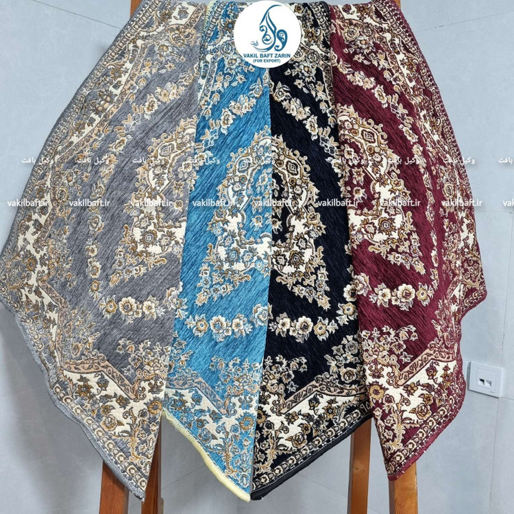 پادری مخمل دورو ( 2رو ) رنگ طوسی ضخیم طرح حلقه سایز 100 در 70