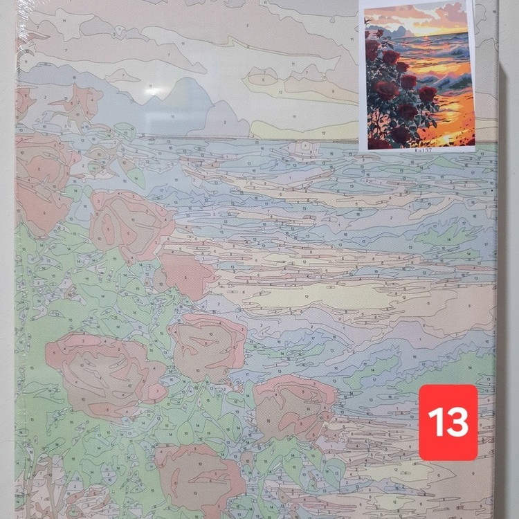 بوم رنگ آمیزی شماره گذاری شده 30 در 40 بوم نقاشی آبرنگی مدل 1