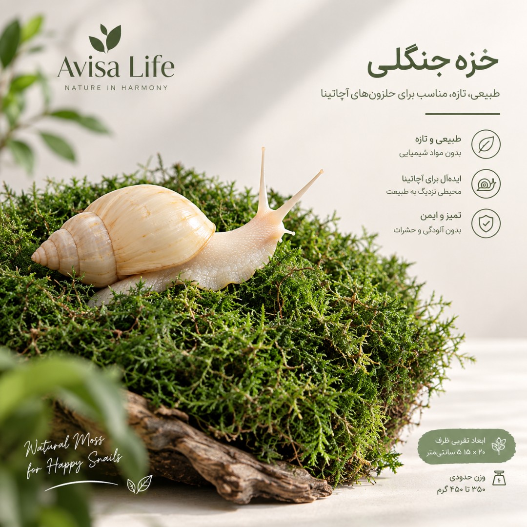 خزه طبیعی تازه پرورشی برای بستر حلزون